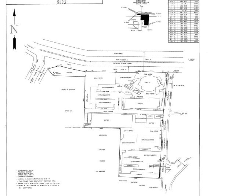 Plano catastral del terreno